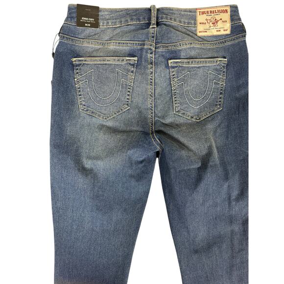 NWT True Religion Jennie Jeans Women's 29 Mid Rise Sun Kissed Washed Skinny - Picture 4 of 8
